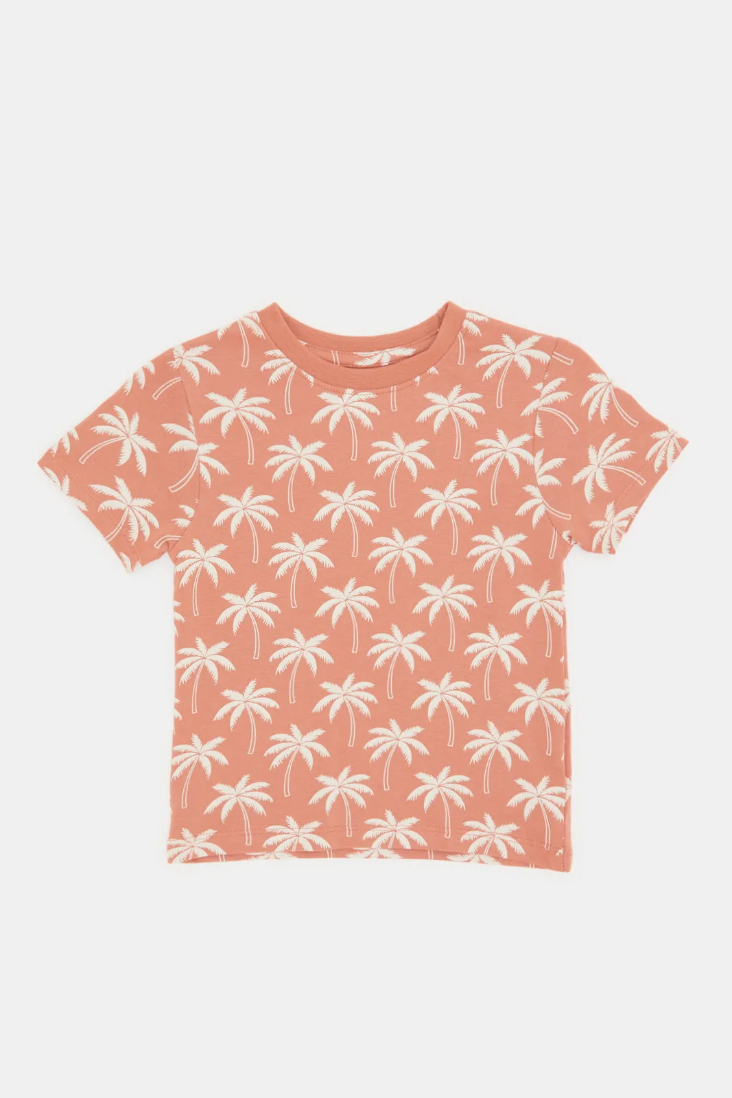 Infant Boys Orange Printed T-Shirt