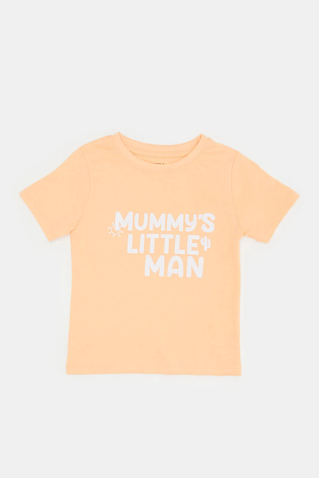 Infant Boys Peach Mummy Little Man T-Shirt