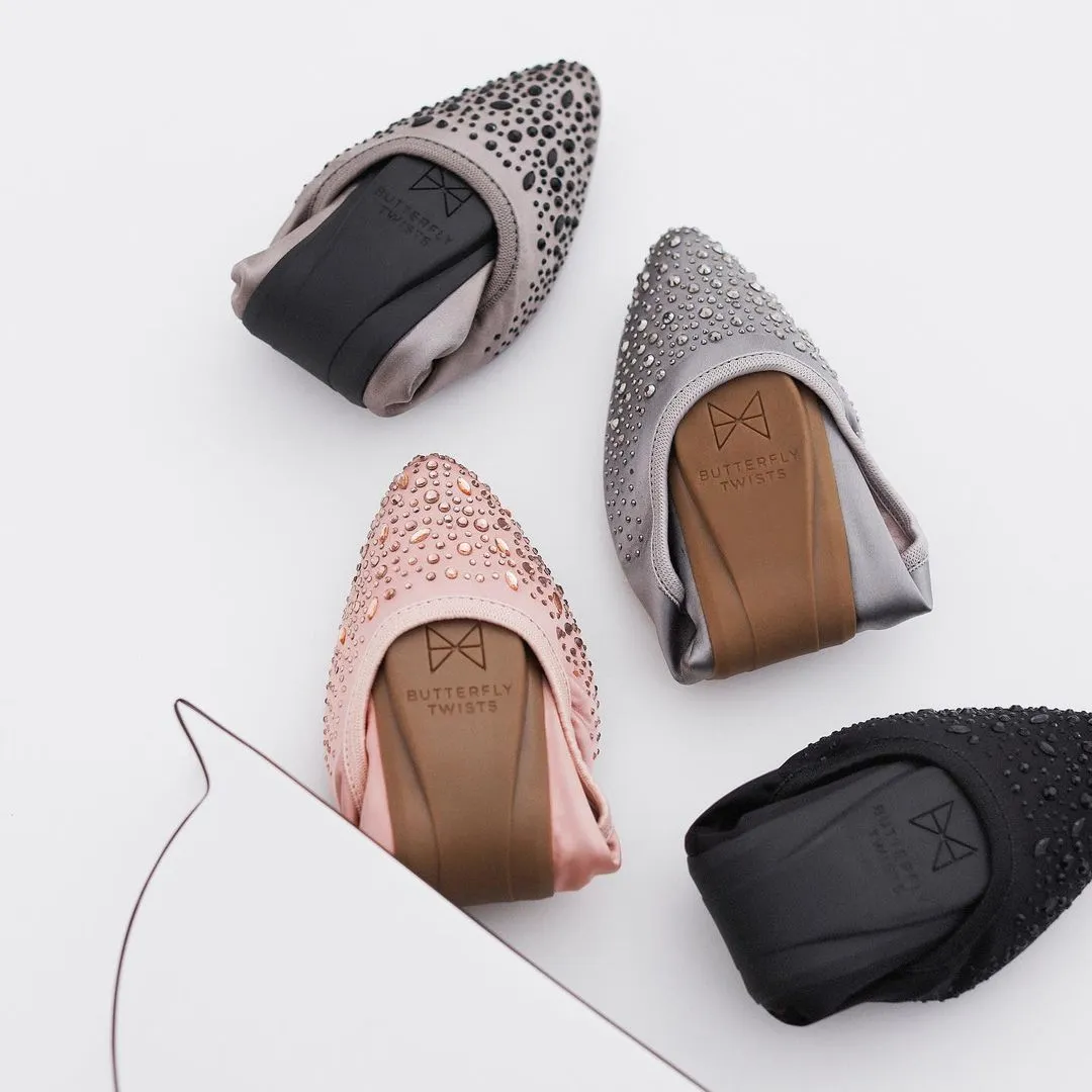 JANEY Ballet Flat Shoes - Stone Crystal