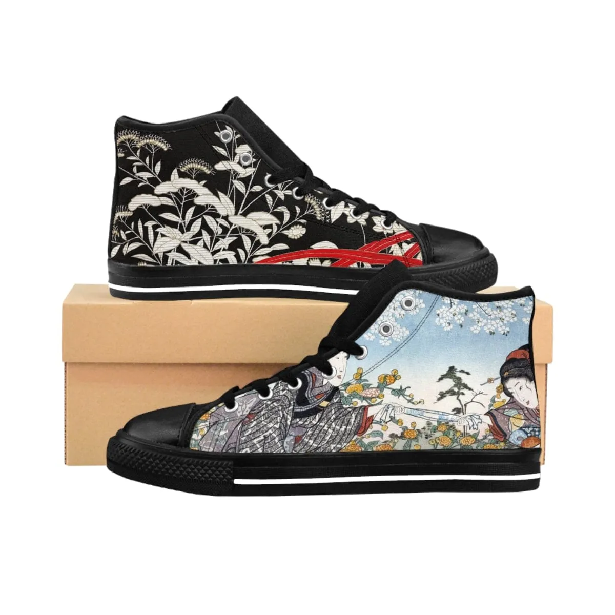 Japenese Women by the River by Ide Tama River Sneakers Design