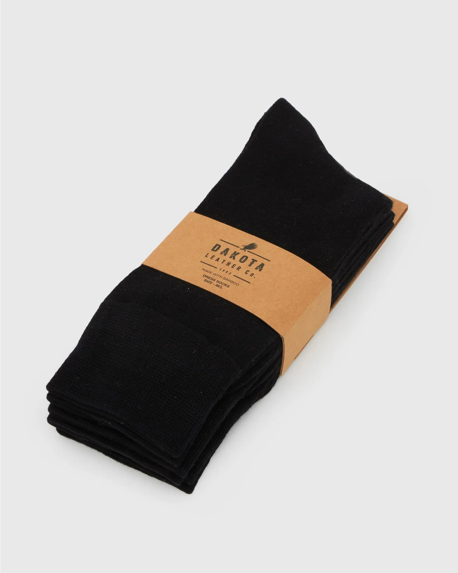 MENS BLACK BAMBOO DRESS SOCK PACK M/L