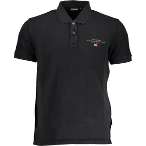 Napapijri Classic Black Embroidered Polo Shirt