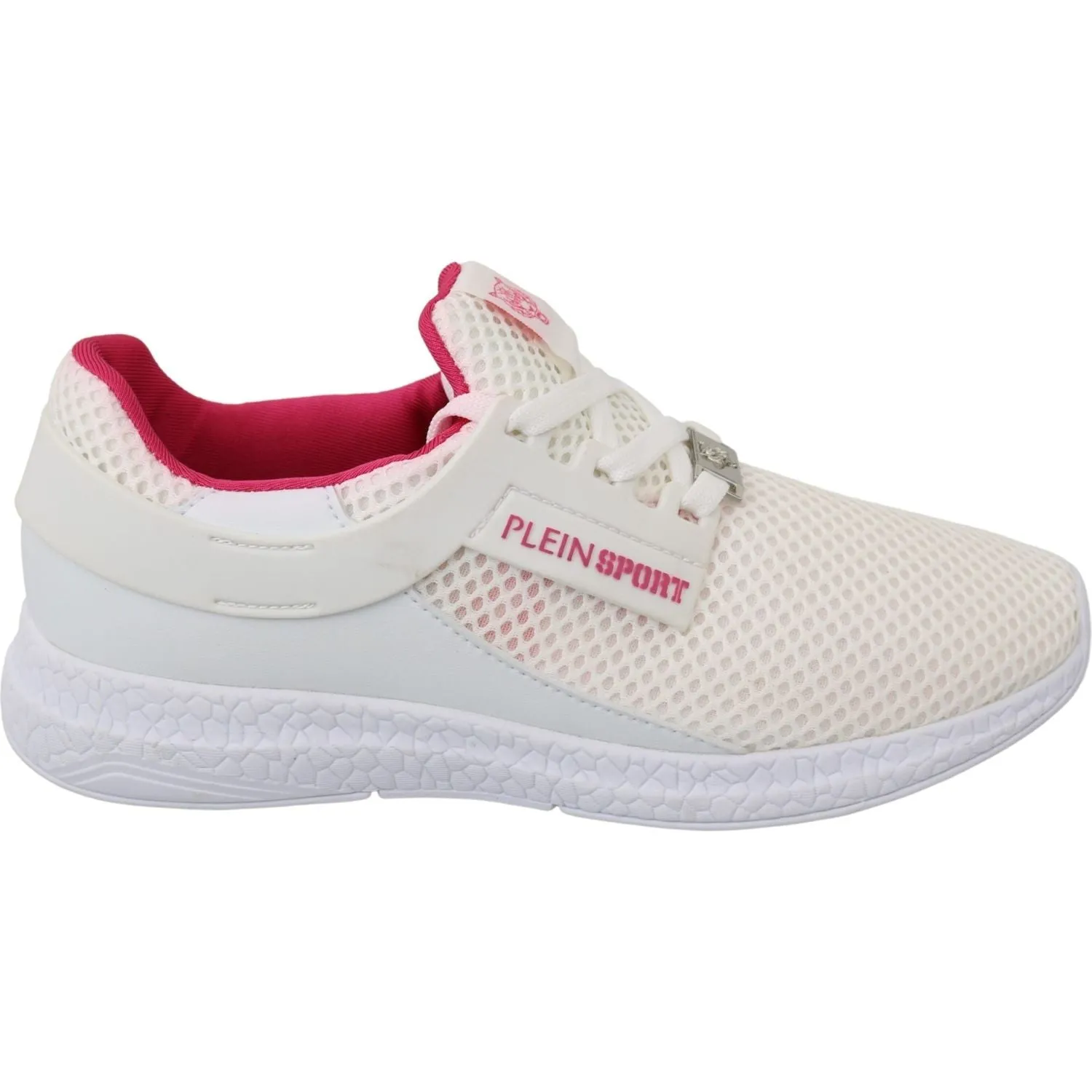 Philipp Plein Chic White Becky Sneakers with Pink Accents