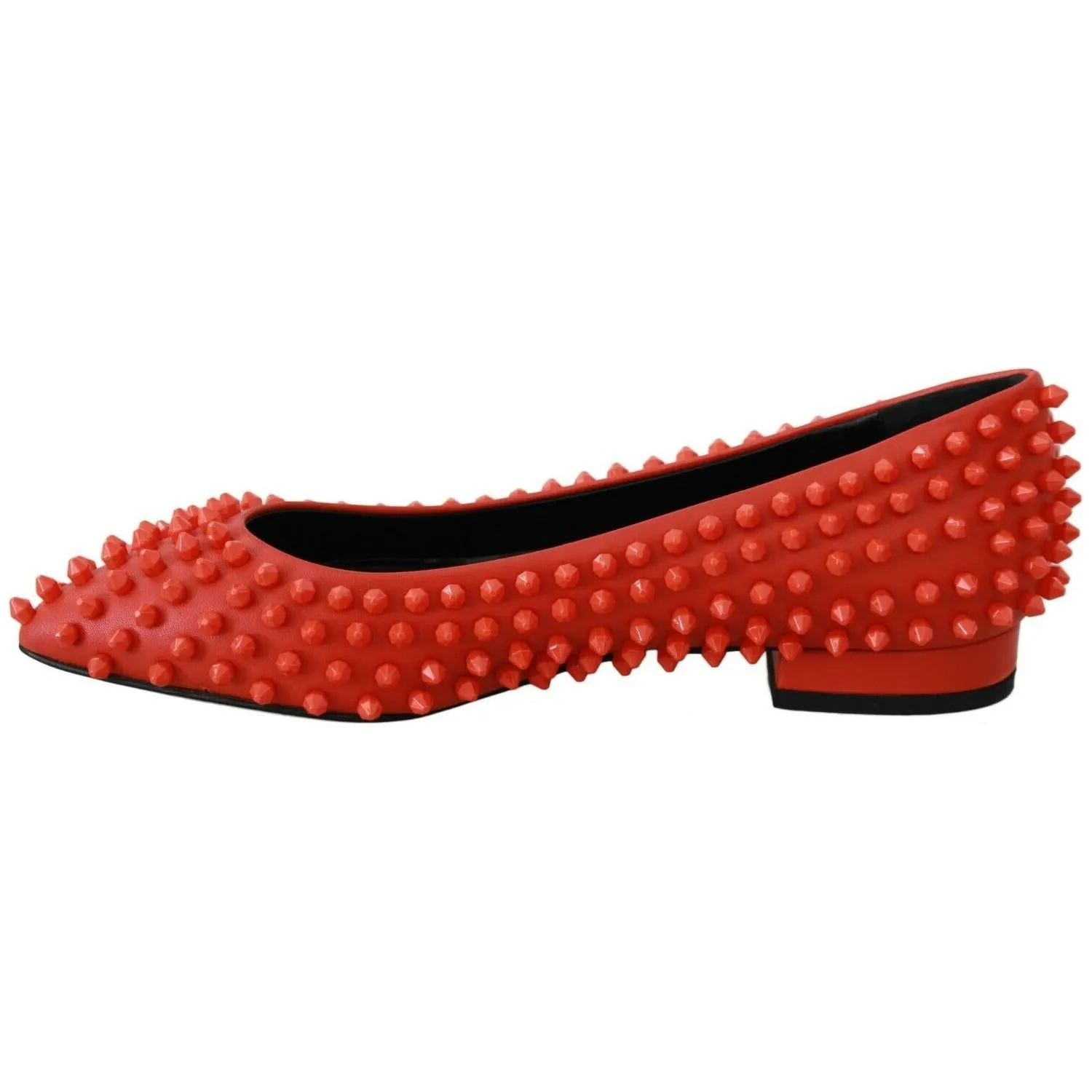 Philipp Plein Vibrant Orange Pointed Leather Flats