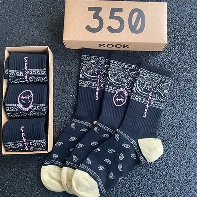 Travis Scott Cactus Jack Bandanas Socks - 3 Pairs