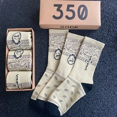 Travis Scott Cactus Jack Bandanas Socks - 3 Pairs