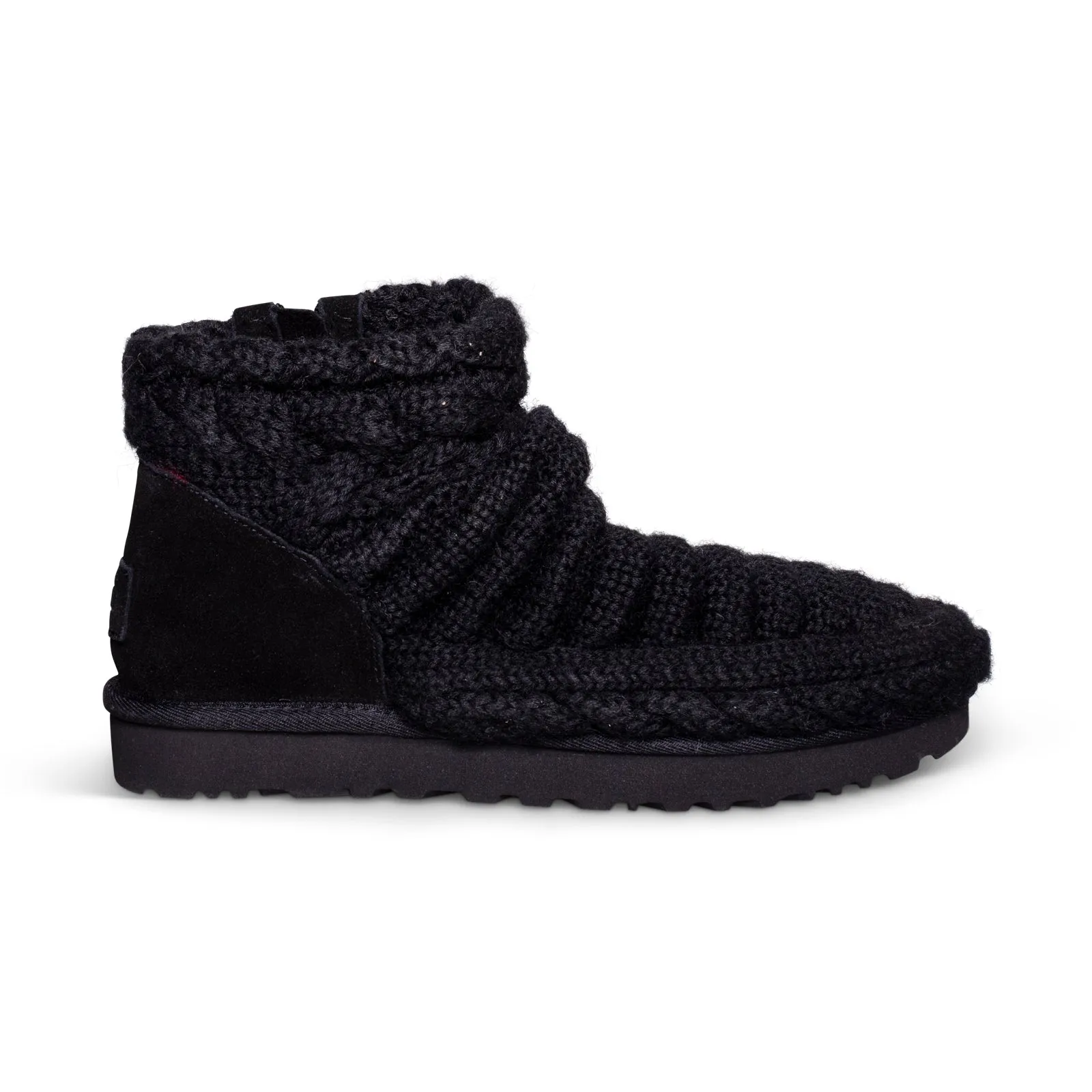 UGG Classic Mini Chunky Knit Black Boots - Women's