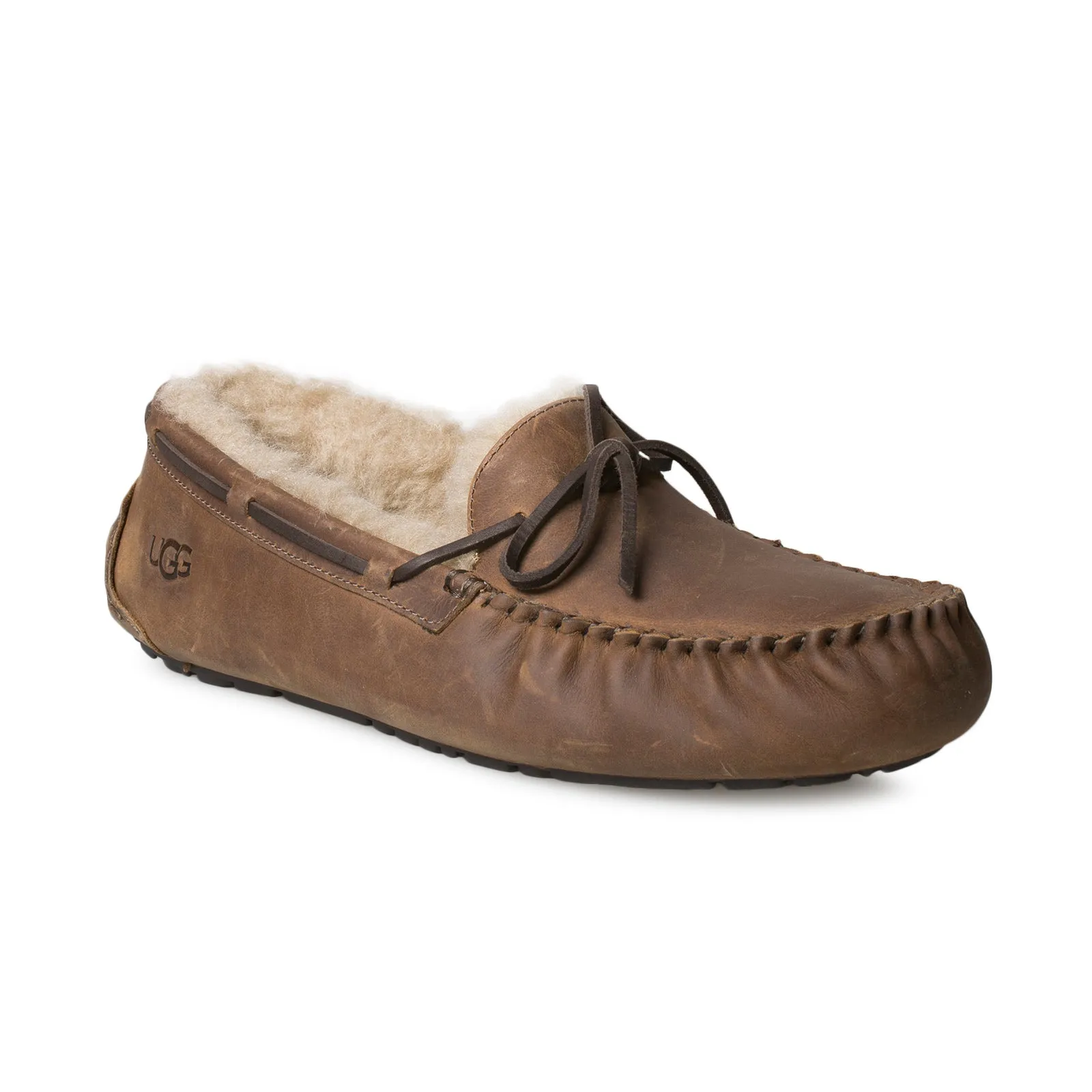 UGG Olsen Leather Tan Slippers - Men's