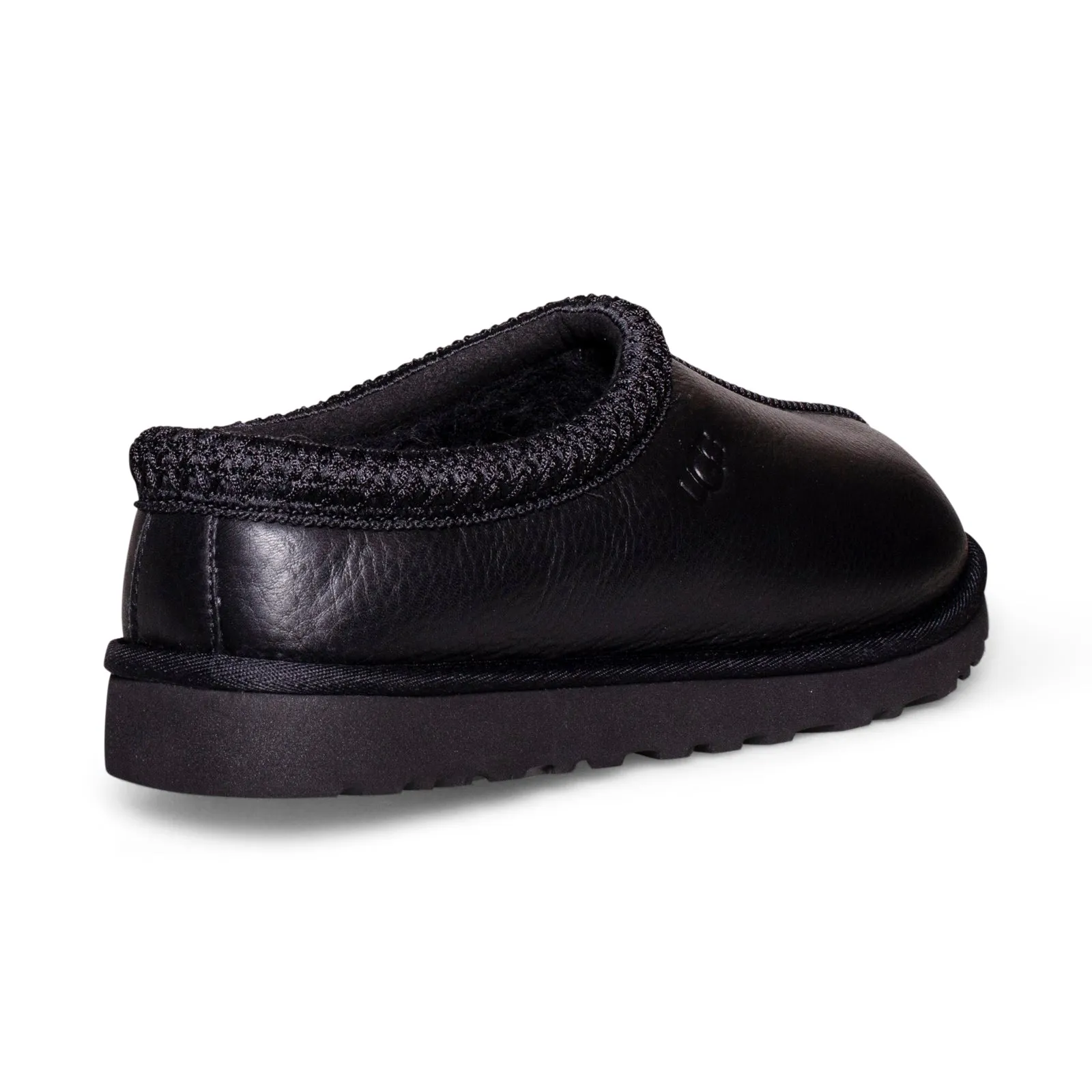 UGG Tasman Leather Black Slippers - Men's